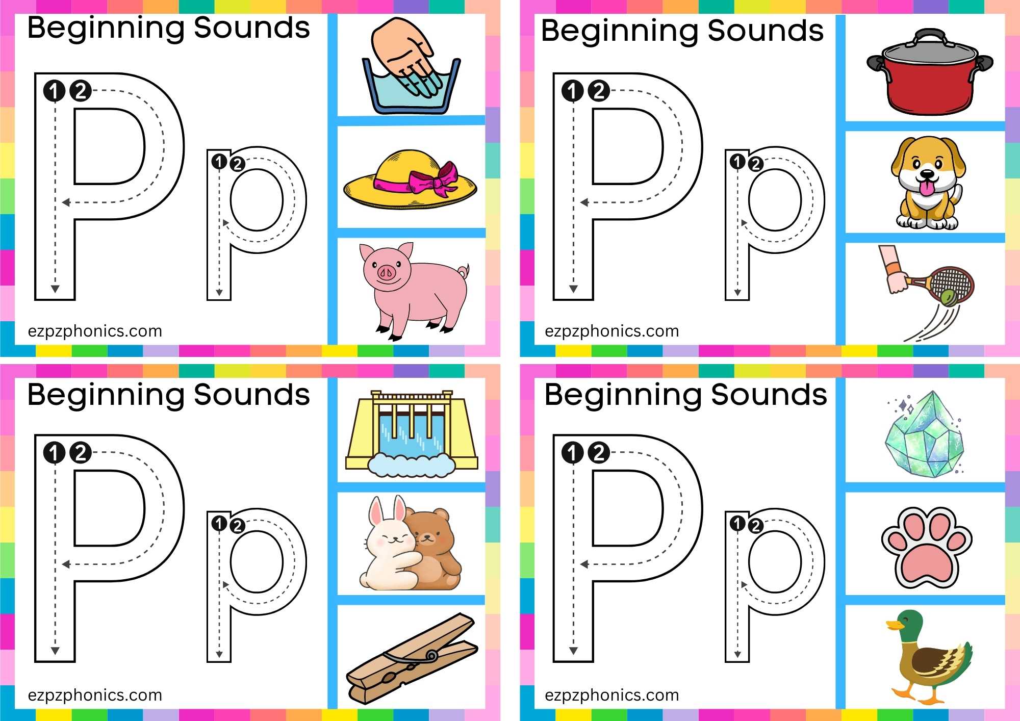 Trace The Letter P And Clip The Image Set 1